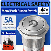 Bouton-poussoir en laiton à symbole lumineux de 16 mm, 1NO1NC, à verrouillage, étanche IP65/IP67, 24V, CE TUV, personnalisé YIJIA
