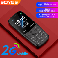 Teléfono Móvil SOYES S10T 2G GSM con Teclado Mini, Altavoz Potente, Teléfono Celular para Personas Mayores con Linterna Potente de 800 mAh