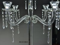 Grand candélabre en cristal K9, porte-bougie finition argentée, imprimé UV, écologique, en verre fait main, design pilier, pour mariages et Noël