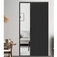 Porte coulissante simple en verre avec cadre en aluminium pour usage commercial, fermes et supermarchés, conception à rail dissimulé, personnalisable