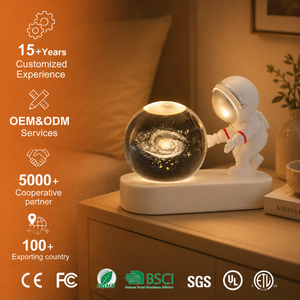Lampe de nuit <span class=keywords><strong>étoilé</strong></span>e en cristal LED sculpté à l'intérieur, style boule de cristal, résine synthétique, décoration de bureau de chambre à coucher, cadeau de fête, lampe de table - Product Image 1