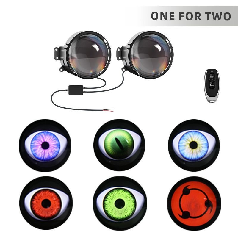 Auto <strong>Accessories</strong> 12V 6 Styles Modes with Remote Control Fog Light Projector Retrofit Devil Eyes <strong>Demon</strong> Eyes Light