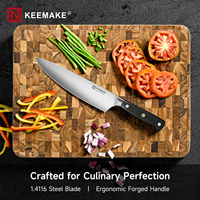 Couteau de chef KEEMAKE en acier allemand à haute teneur en carbone 1.4116, ultra-affûté, couteau de cuisine japonais avec manche en ABS, boîte cadeau