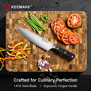 Coltello da Chef KEEMAKE in Acciaio Tedesco ad Alto Contenuto di Carbonio 1.4116, Ultra Affilato, Coltello da Cucina Giapponese con Manico in ABS, Confezione Regalo - Product Image 3