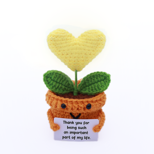 Regalos de Amor en Varios Estilos, Corazón Rojo de Peluche Tejido, Flor de Ganchillo Hecha a Mano con Tarjeta de Afirmaciones Positivas - Product Image 4