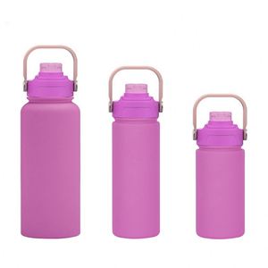 Insulated Stainless <b>Steel</b> Water <b>Bottle</b> with Flip Top & Handle, Leakproof Vacuum Flask for Outdoor, Gym - Product Image 4