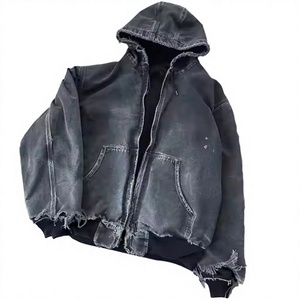Sweat à capuche oversize en molleton pour homme, délavé, coupe classique, poche kangourou, manches classiques, couleur unie, pour l'automne, 100% coton - Product Image 1