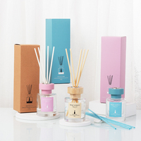 Diffuseur de parfum en roseau de luxe à longue durée de vie, flacon en verre rond de 125 ml, décoration de maison écologique