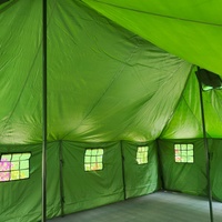 Meilleure Grande Tente Safari de Luxe en Toile Oxford Vert Olive Quatre Saisons, Imperméable en PVC, Camouflage, pour Hébergement Extérieur 10x5m