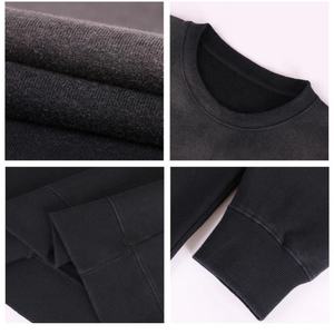 TKAN309D Personalizado Hombres Invierno Nuevo estilo Oversize casual Peso pesado 100% Algodón Retro Lavado Cuello redondo Sudadera con capucha - Product Image 3