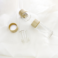 Botol penyimpanan borosilikat tinggi Mini 30mm kustom dengan tutup bambu kaca teh kapasitas kecil Cordyceps Sinensis