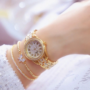 Montre à quartz pour femme BS Bee Sister 1501 Elegance Golden, vente flash, bracelet en acier inoxydable, étanche, affichage analogique, montre-bracelet décontractée - Product Image 2