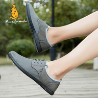 Sandales de sport légères en cuir de vachette pour hommes confortables, respirantes, décontractées, à lacets, chaussures de course d'été avec logo kangourou