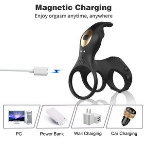 Vibrateur de massage de la prostate en silicone 100% étanche certifié CE ROHS, prix d'usine, noir, retardateur d'éjaculation, anneau de pénis - Product Image 6