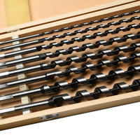 Naipu – Lot de 8 forets hélicoïdaux extra longs à tige hexagonale pour bois, avec boîte en bois, pour trous profonds