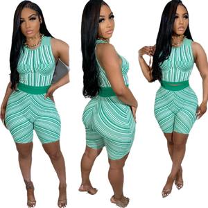 D2411 para <span class=keywords><strong>Amazon</strong></span>, traje <span class=keywords><strong>de</strong></span> chaleco deportivo informal <span class=keywords><strong>de</strong></span> dos piezas <span class=keywords><strong>de</strong></span> verano para mujeres europeas y americanas <span class=keywords><strong>en</strong></span> EBay, estampado <span class=keywords><strong>de</strong></span> posicionamiento <span class=keywords><strong>de</strong></span> longitud corta - Product Image 2