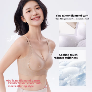 Reggiseno invisibile senza cuciture a 3/4 copertura 2026 da donna, con alette laterali larghe, senza ferretto, monopezzo modellato, colore nude, per uso quotidiano e layering, OEM - Product Image 2