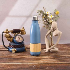 Stainless Steel Vacuum Insulated Water Bottle Bullet Shape <b>Double</b> <b>Wall</b> Minimalist Design Travel Use 6-12 Hours Thermal - Product Image 2