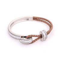 Bracelet Tressé Délicat et Tendance en Fer Électroplaqué avec Fermoir Fer à Cheval et Zircon Carré Coloré, Forme Animale – Meilleure Vente