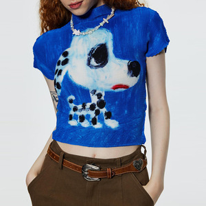 T-shirt a collo corto con scritta Harajuku Cartoon t-shirt a collo corto con Graffiti stampati da donna - Product Image 2