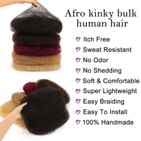 Mèches pour tissage Afro Kinky Naturel 4c, Extensions de cheveux humains Kinky 30g/50g/100g, Cheveux humains Afro Kinky en vrac