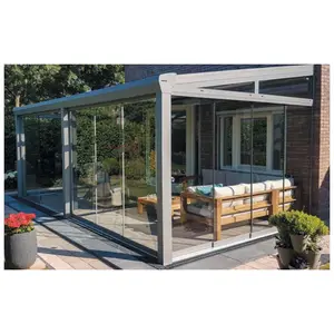 Véranda Serre en verre en aluminium à économie d'énergie véranda en aluminium maisons en verre petites maisons prêtes à expédier