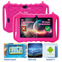 Ucuz Android 11 7 inç çift kamera 0.3 + 2MP Tablette Enfants okul Wifi eğitim çocuklar akıllı Tablet PC dökün