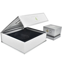 Boîte cadeau magnétique de luxe pour ensemble de sérums de soin de la peau, revêtement UV, doublure en éponge, carton de haute qualité, logo de marque personnalisé en relief