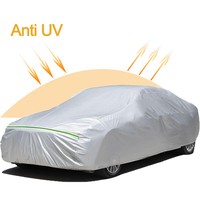 Vente directe d'usine, housse de voiture imperméable en argent, protection UV, protection quatre saisons, housse de voiture