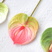 Fleur artificielle d'Anthurium en PVC souple, toucher réel, pour vase, décoration de mariage, maison, bureau