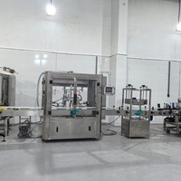Ligne de production automatique de remplissage et de bouchage pour pâtes de fruits, confitures épaisses, miel, ketchup, mayonnaise, conditionnées en fûts