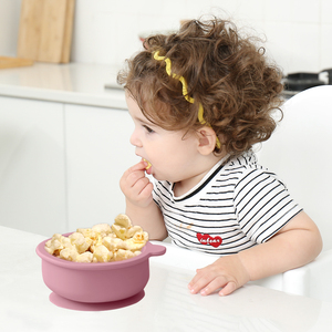 Set de Alimentación de Silicona <span class=keywords><strong>para</strong></span> Bebés, Tazón con Succión de Osito Adorable, Vajilla Infantil, Contenedor Suave <span class=keywords><strong>para</strong></span> Alimentos y Frutas - Product Image 1
