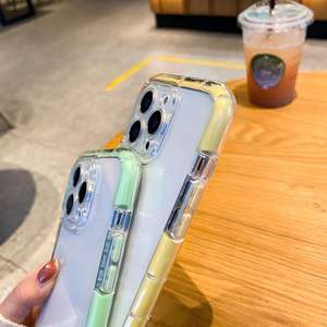 Funda adecuada para iPhone 15, borde luminoso, airbag, para iPhone 13 transparente, 11 a prueba de golpes, suave, XR con cobertura total de la lente - Product Image 5