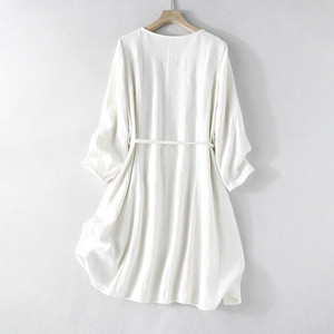 Abito gonna di canapa naturale abito estivo da <span class=keywords><strong>donna</strong></span> abito Casual in cotone di <span class=keywords><strong>lino</strong></span> ecologico comodo <span class=keywords><strong>abbigliamento</strong></span> in canapa personalizzato - Product Image 3