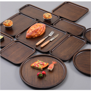 Plateau de service en bois massif de bambou, style japonais, rond ou carré, pour thé, fruits, pain, dîner, dessert, usage domestique ou hôtelier - Product Image 2
