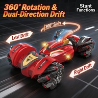 Voiture RC de drift à double commande haute vitesse 8 fonctions EPT 1:12 avec télécommande montre, 360° °   Rotation, pulvérisation de brume et lumières LED