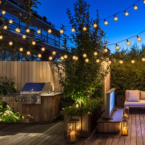 Guirnalda de Luces Solares G40 de 20 pies, Luces Decorativas LED Impermeables para Jardín Exterior, Luces de Navidad con 12+1 Bombillas, Gran Venta - Product Image 5