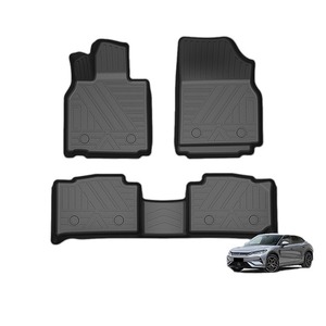 <b>TPE</b> Car Floor Mats 4Pcs Semi-Enclosed Geometric Pattern For Xiaopeng SU7 All Seasons Use - Product Image 1