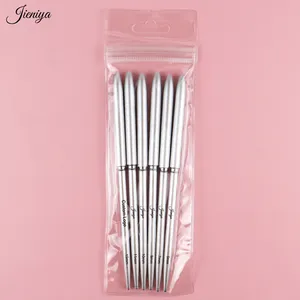 International Sizes Silver Metal Handle Thin Liner Brush Striping Brush For Nail Beauty Kits