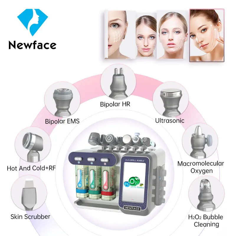 2023 nhà máy H2O2 da sạch phân tích Hydra Máy phân tích khuôn mặt oxy EMS mặt Beauty Salon màn hình trực quan sâu Hydro thiết bị