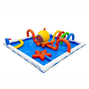 充气水滑梯儿童充气屋，带攀爬墙和水上游乐设施 |   厂家直销海洋世界章鱼款 - Product Image 3