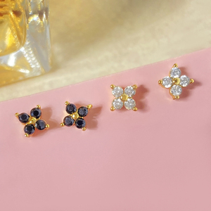 Cute Korean <b>Earrings</b> Custom Fashion Gold Plated Opal Zircon Flower <b>Earrings</b> for Women - Product Image 4
