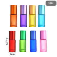 Flacons à bille en verre mat coloré 5ml 10ml, rechargeables, pour parfum, huiles essentielles, échantillons cosmétiques