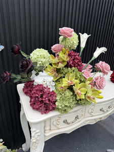 <span class=keywords><strong>Décoration</strong></span> de table de <span class=keywords><strong>mariage</strong></span> tendance, fleurs artificielles de 60 cm, hydrangeas <span class=keywords><strong>bordeaux</strong></span>, lys calla, orchidées, centre de table pour la <span class=keywords><strong>décoration</strong></span> d'événements - Product Image 5