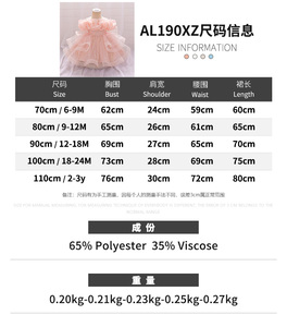 Meiqiai Robe <span class=keywords><strong>Tutu</strong></span> Princesse en Maille Rose à Fleurs pour Filles de 1 An, Robe de Baptême Style Fête, Grande Vente - AL190XZ - Product Image 3