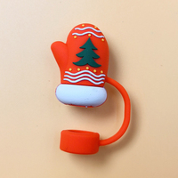 Cache-Paille Noël 10mm Série Père Noël Arbre Chapeau Oiseau Tête de Lapin Nuages Ailes pour Bouteille d'Eau Gobelet Nœud
