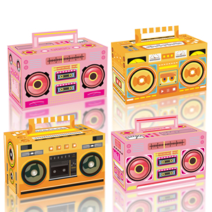 DD282 fête rétro Radio faveur boîtes faveurs cadeau traiter Goodie bonbons papier boîtes pour 1980s thème <span class=keywords><strong>musique</strong></span> fête d'anniversaire - Product Image 1