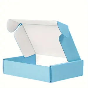 Light Blue Color Multiple Sizes Mailer Shipping Box Packing Corrugated Cardboard Box for Small Business Packaging Craft Festival