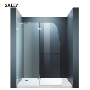 <span class=keywords><strong>Mampara</strong></span> de <span class=keywords><strong>Ducha</strong></span> Sally para Baño, sin Marco, con Bisagras, Vidrio con Nano Recubrimiento, 48x72 Pulgadas, con Barra de Soporte - Product Image 1