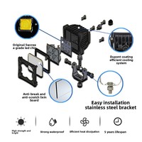 Luces Auxiliares para Automóviles, Luces para Parrilla de Camioneta, 12V/24V, Ultra Brillantes, de Alta Intensidad, Lámparas Todoterreno, Luz de Trabajo LED
